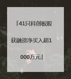 41只科创板股获融资净买入超1000万元