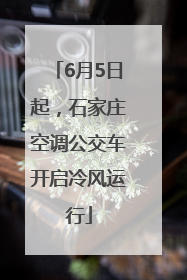6月5日起，石家庄空调公交车开启冷风运行